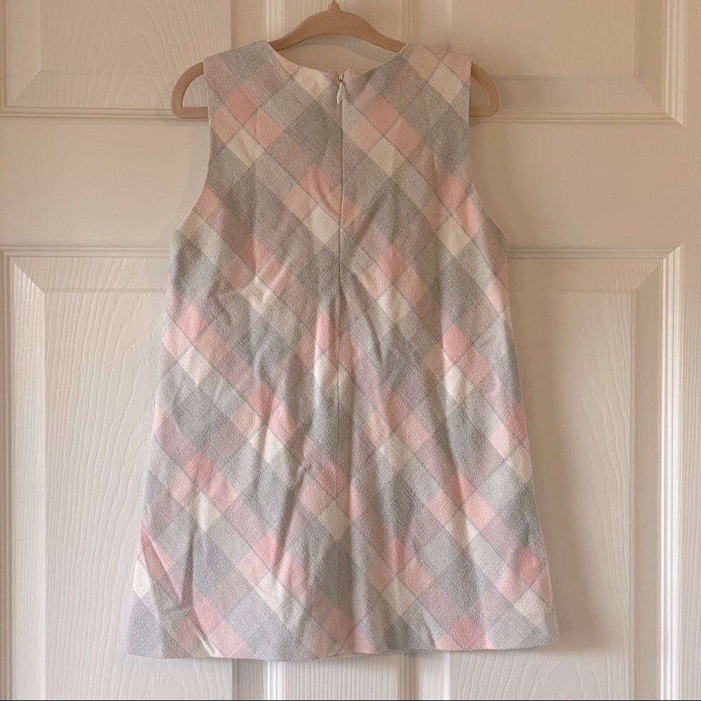 Ana Vini toddler girls pink & gray school girl style dress w/faux pockets - Picture 6 of 8